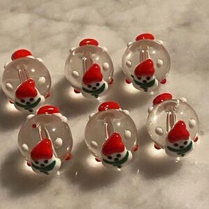 Glass Snowmen Beads (6)